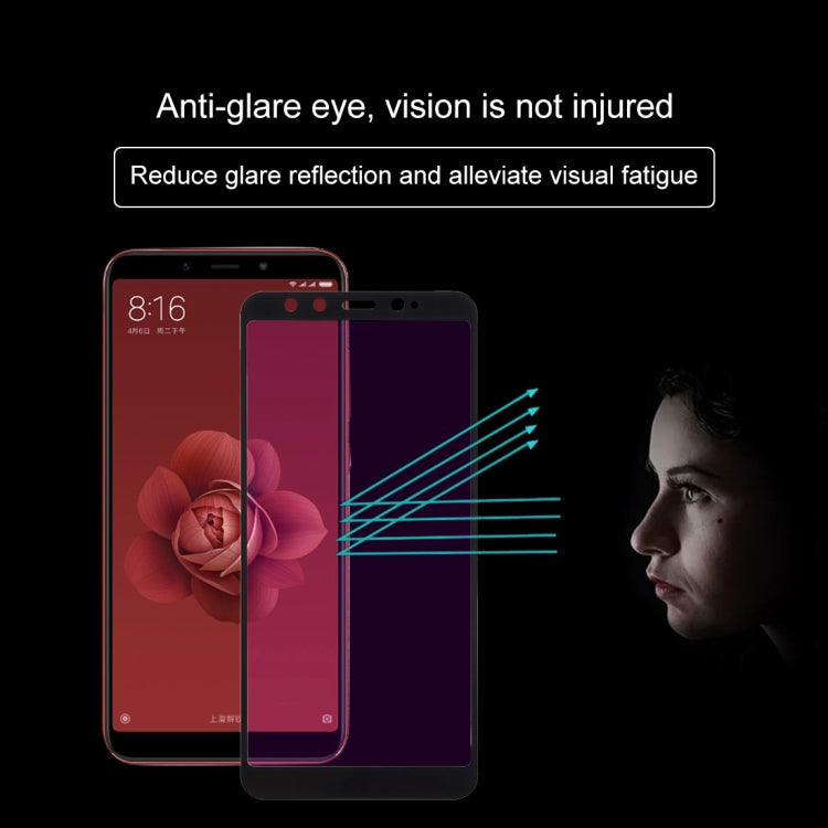 Ultra Thin 9H 3D Anti Blue-ray Full Screen Carbon Fiber Tempered Glass Film for Xiaomi Mi 6X / A2
